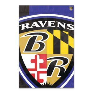 Party Animal Officially Licensed Bold Logo Banners NFL Flag, 24x36in, Ravens